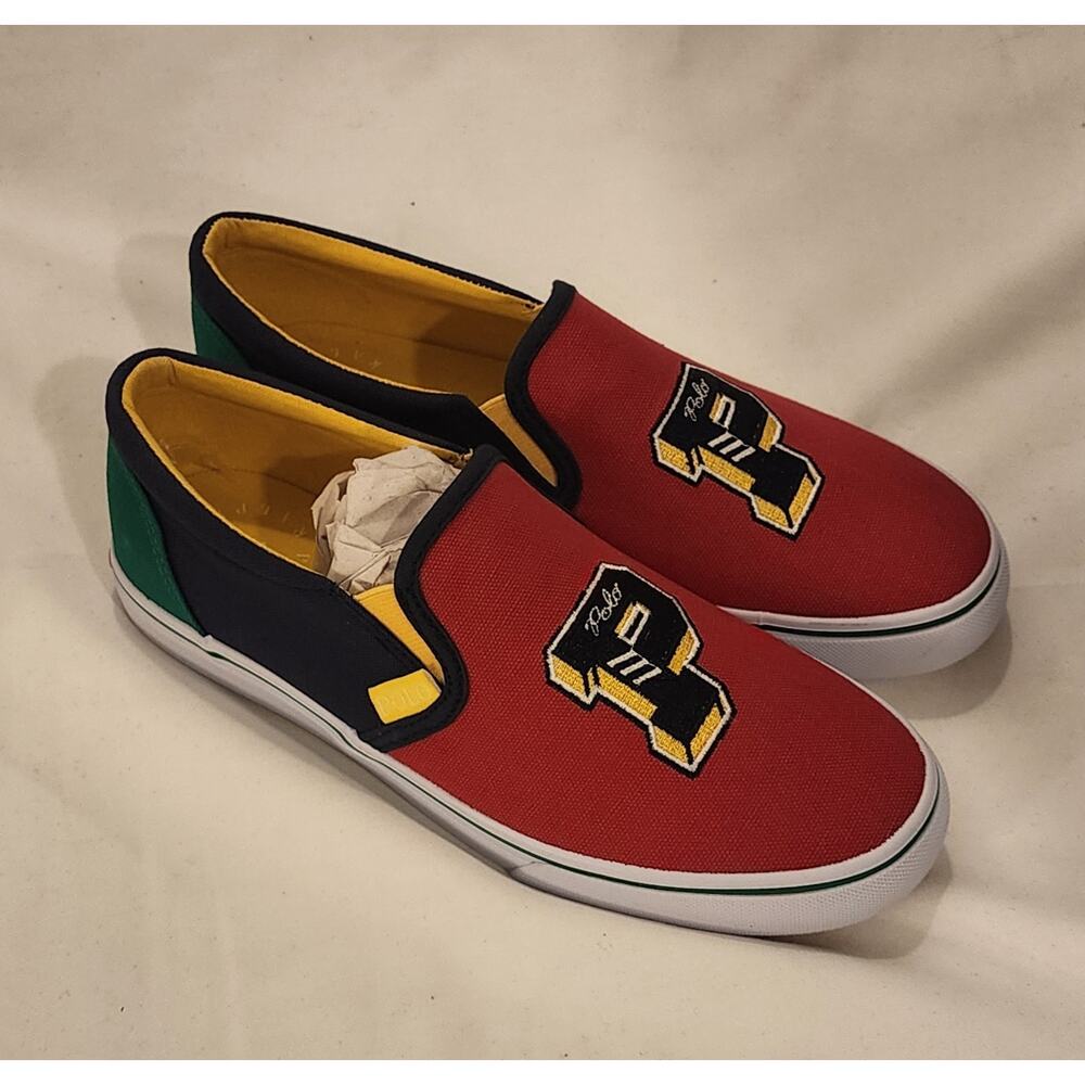 Polo Ralph Lauren Color‑Block Slip‑On Sneakers Junior 5.5 – New With Box
